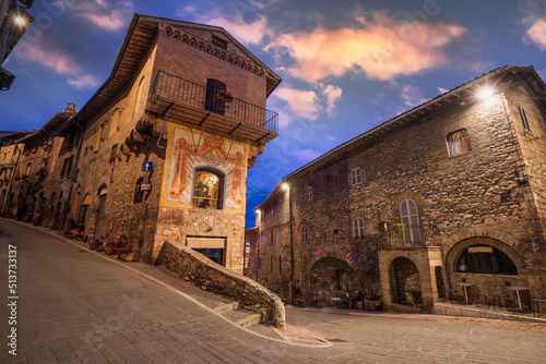 Fototapeta Naklejka Na Ścianę i Meble -  Assisi, Italy Medieval Town Streets