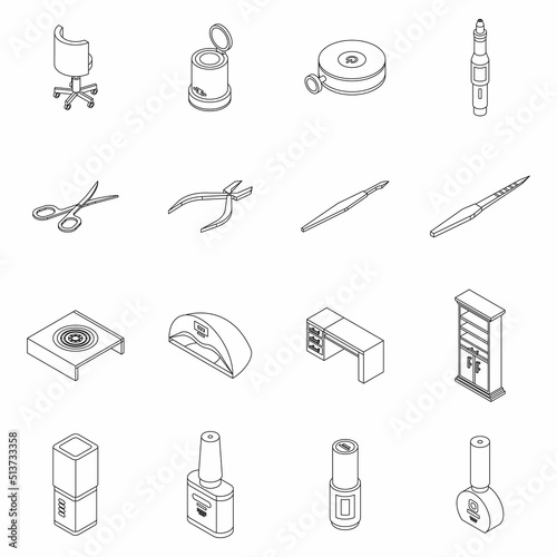 Equipment thin line outline on white isolated
