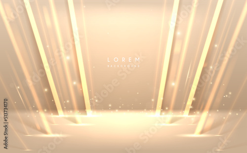 Abstract golden light lines background