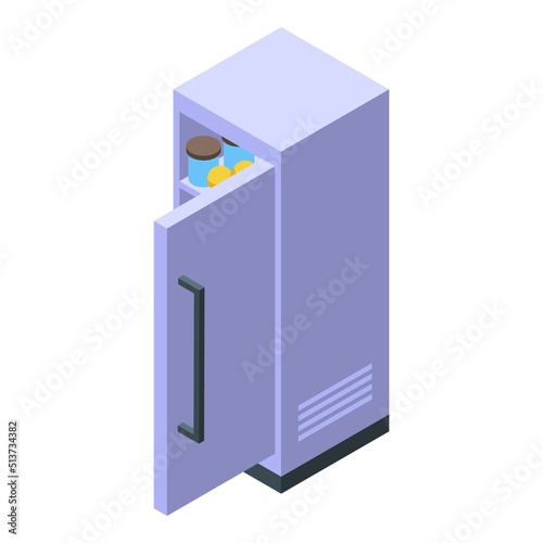 Home care services fridge icon isometric vector. Old patient. Help support