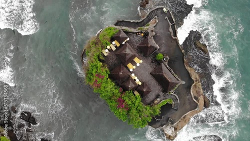 Aerial 4k drone footage from stunning Tanah Lot temple in Bali, Indonesia.
Twist movements, zenithal angle. photo