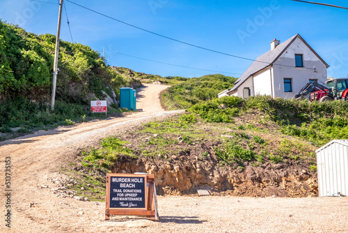 The new path to Murder Hole beach, officially called Boyeeghether Bay in County Donegal, Ireland photo