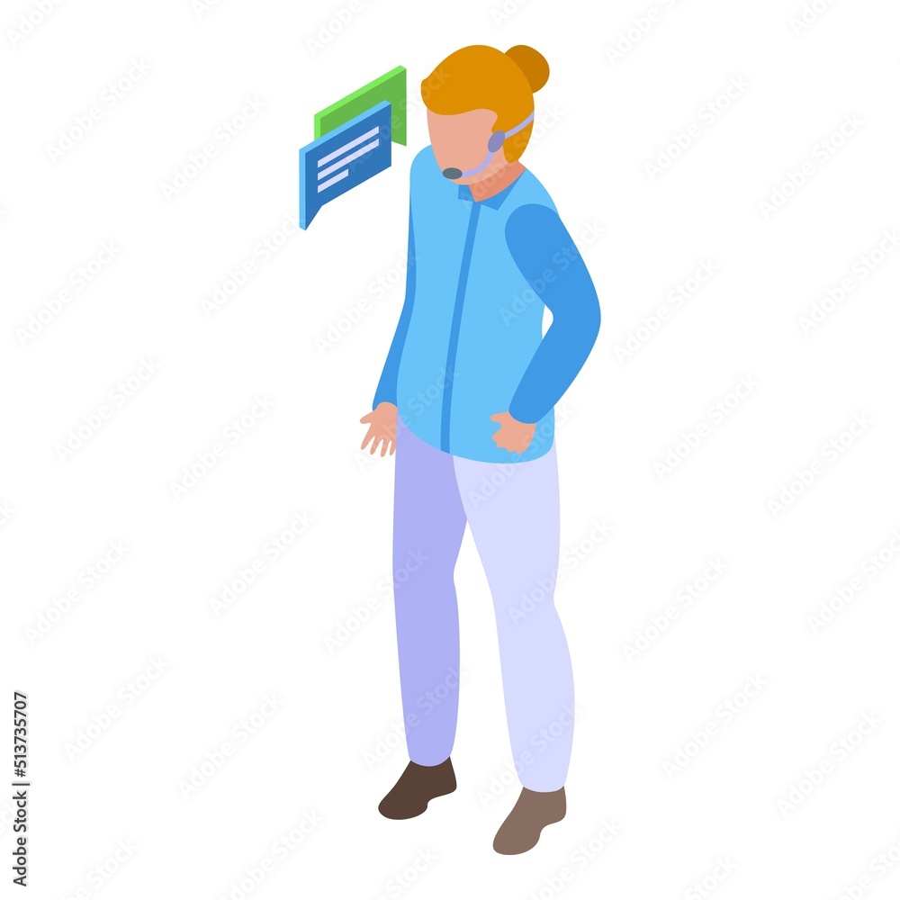 Call online service icon isometric vector. Chat support. Contact business Call online service icon isometric vector. Chat support. Contact business