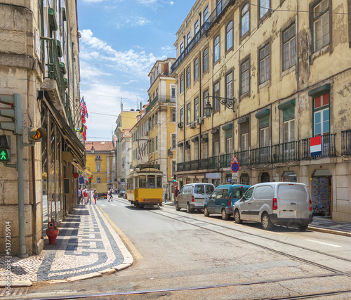 Rua dos Fanqueiros street in Lisbon. Portugal © Belikart