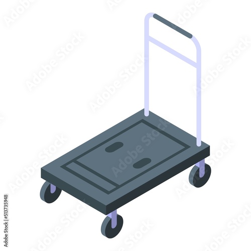 Plastic trolley icon isometric vector. Suitcase travel. Bag cart