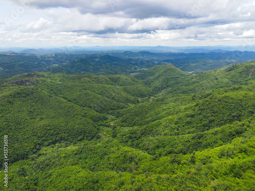 Aerial view forest trees background jungle nature green tree on the mountain top view , forest hill landscape scenery of river in southeast Asia tropical wild © Bigc Studio