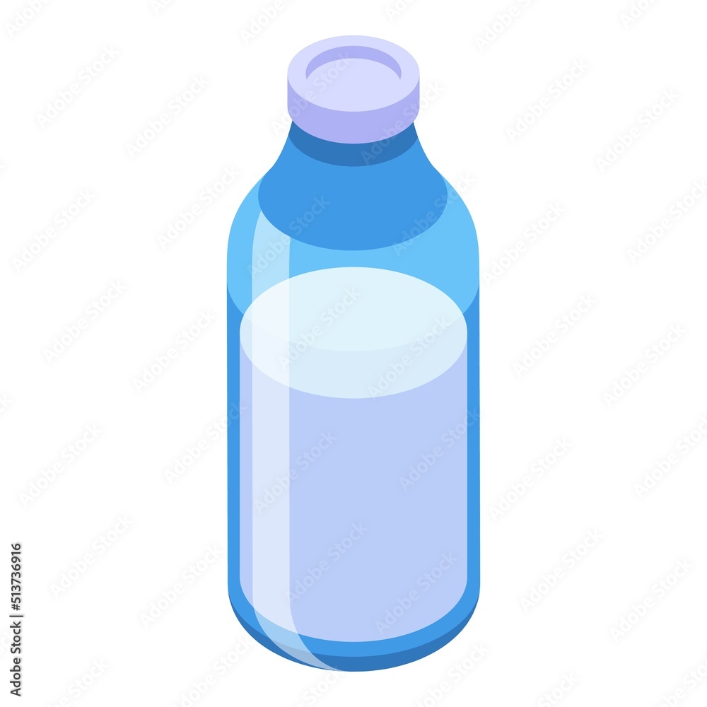 Milk bottle icon isometric vector. Cream product. Fresh food Milk bottle icon isometric vector. Cream product. Fresh food