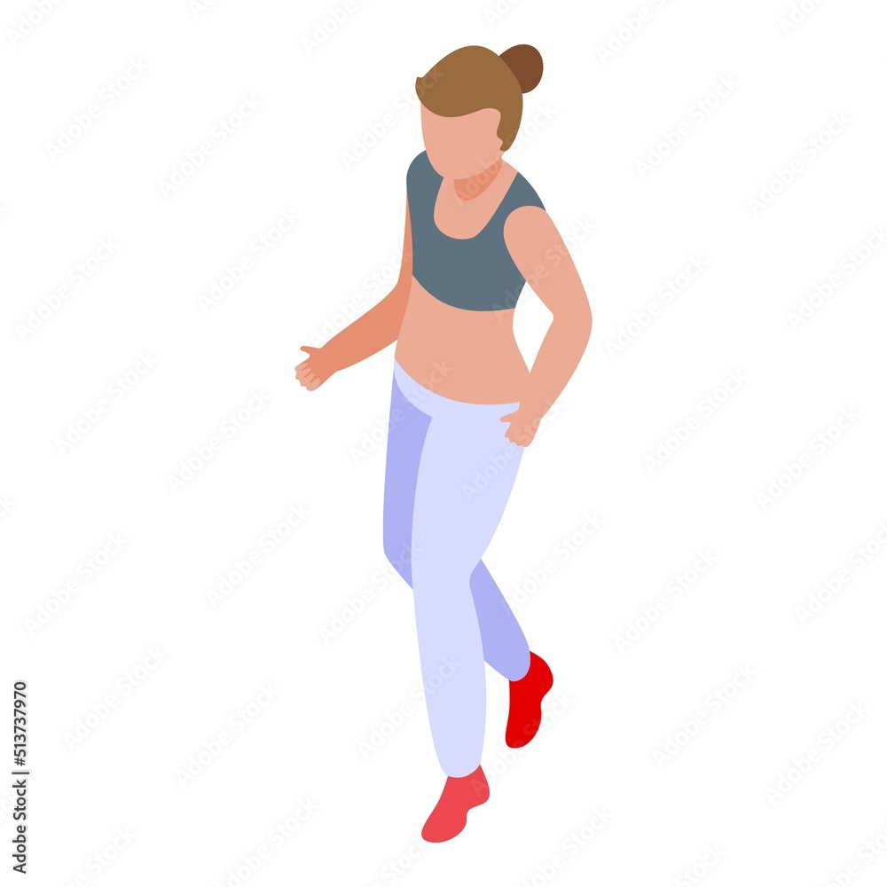 Sport girl icon isometric vector. Fashion gym. Aerobic outfit