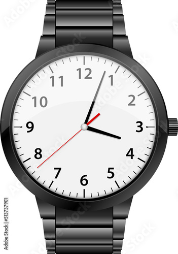 Realistic watch clipart design illustration