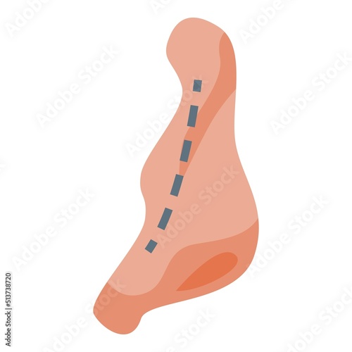 Doctor surgery icon isometric vector. Plastic nose. Operation bone