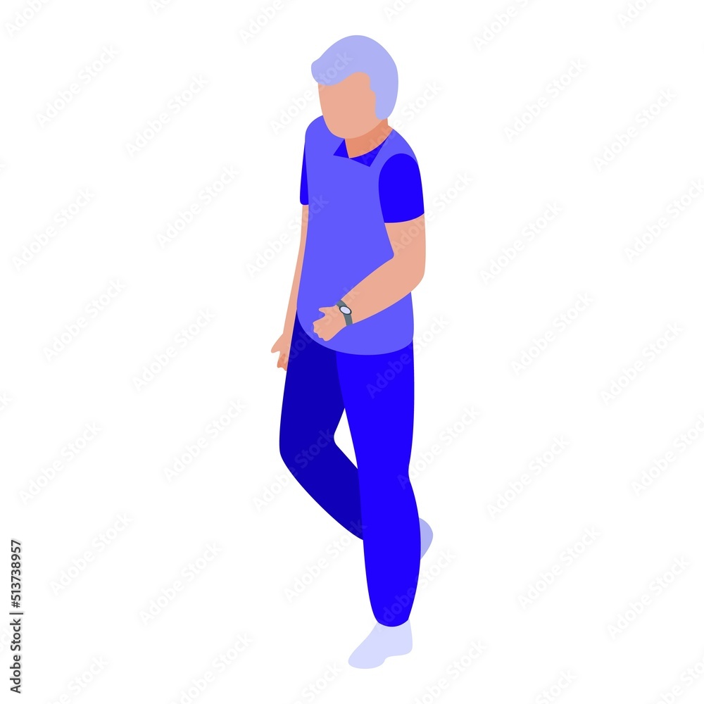 Old nurse icon isometric vector. Hospital care. Clinic care Old nurse icon isometric vector. Hospital care. Clinic care