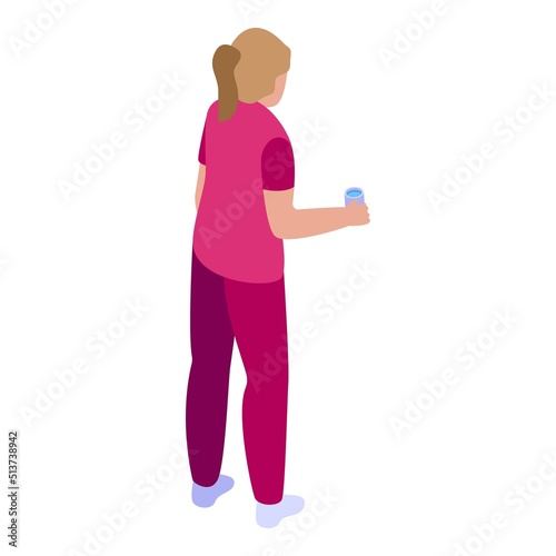 Nurse girl icon isometric vector. Patient care. Medical help
