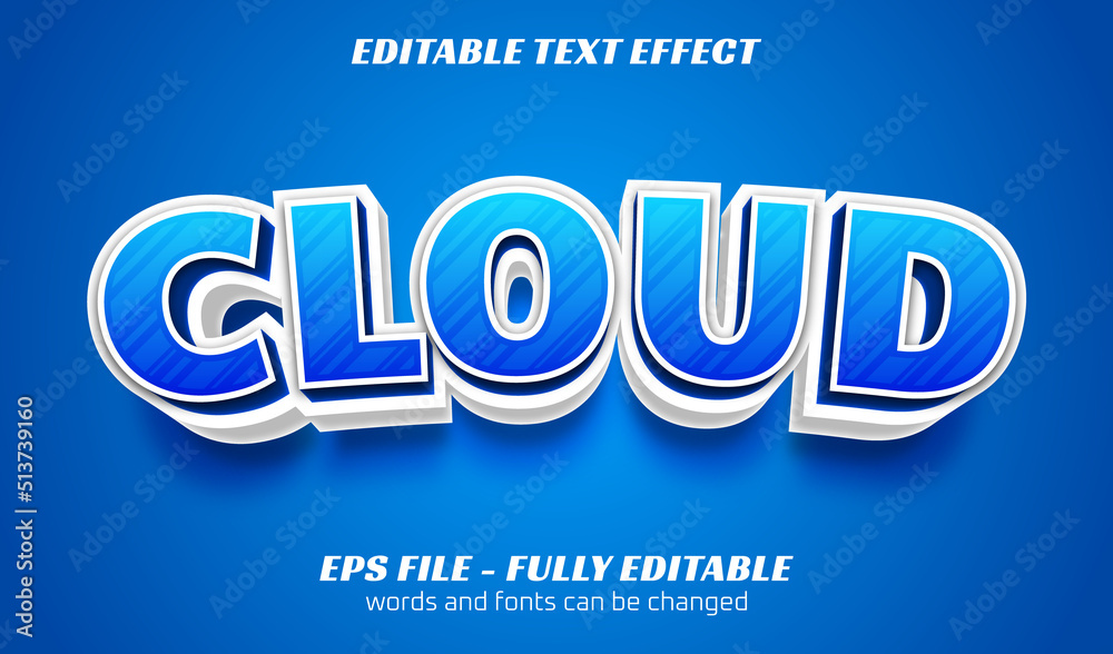editable text effect in 3d cartoon style