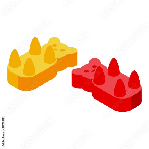 Jelly bear icon isometric vector. Candy gum. Sugar dessert