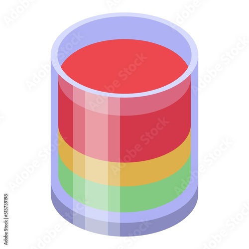 Jelly glass icon isometric vector. Candy fruit. Sugar food