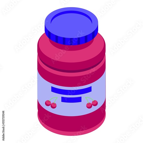 Cherry gem icon isometric vector. Jelly candy. Bear gum