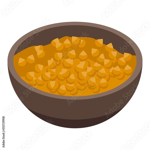 Zinc bowl food icon isometric vector. Mineral iron. Calcium rich