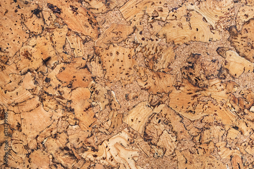 Cork wood texture background. Top view.