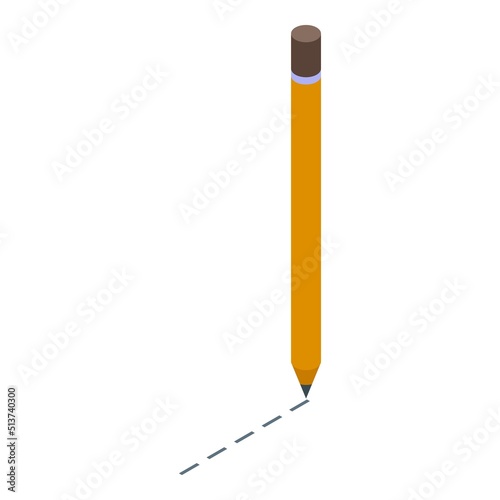 Contractor pencil icon isometric vector. Wall construction. Worker partition