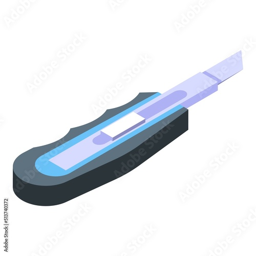 Carpenter knife icon isometric vector. Wall construction. Worker partition