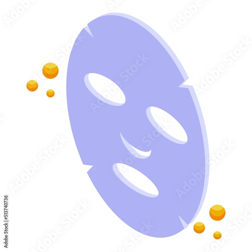 Collagen mask icon isometric vector. Skin face. Anatomy structure