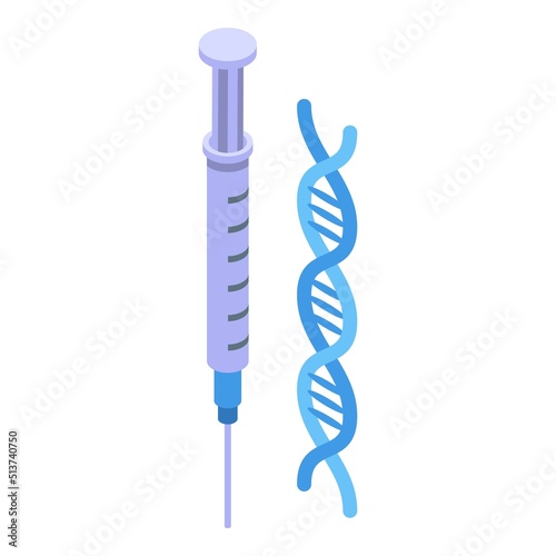 Collagen injection icon isometric vector. Skin molecule. Cell age