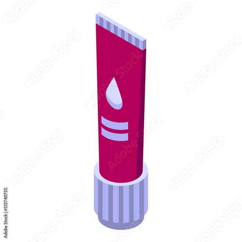 Collagen cream tube icon isometric vector. Skin molecule. Cell protein
