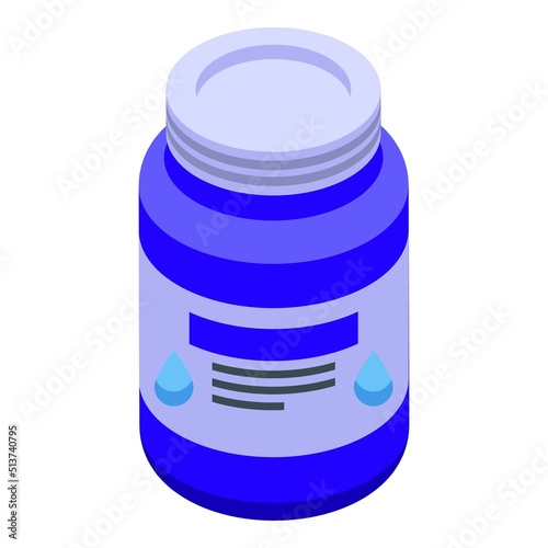 Collagen cosmetic jar icon isometric vector. Skin cell. Diagram skincare