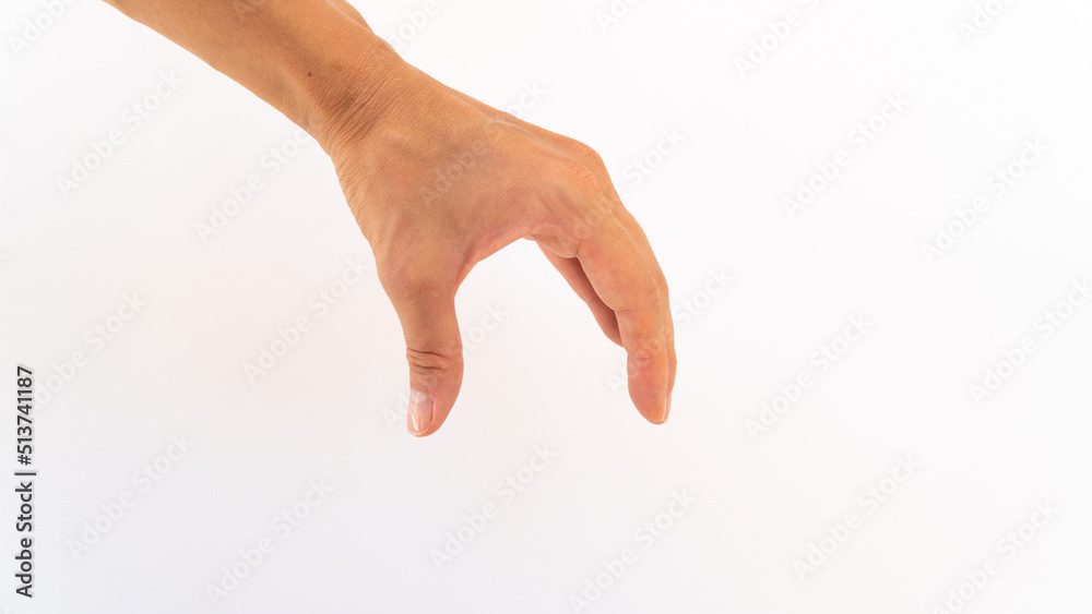 isolated hand gesture holding an object