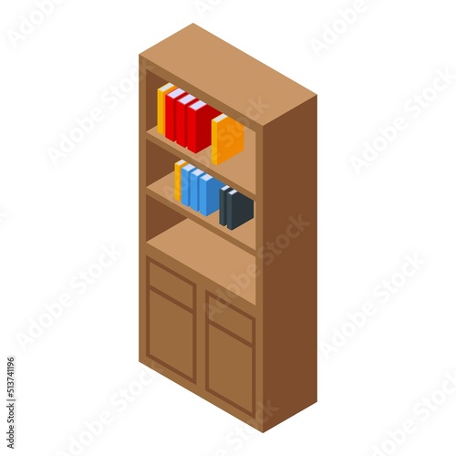 Book store icon isometric vector. University office. Legal law