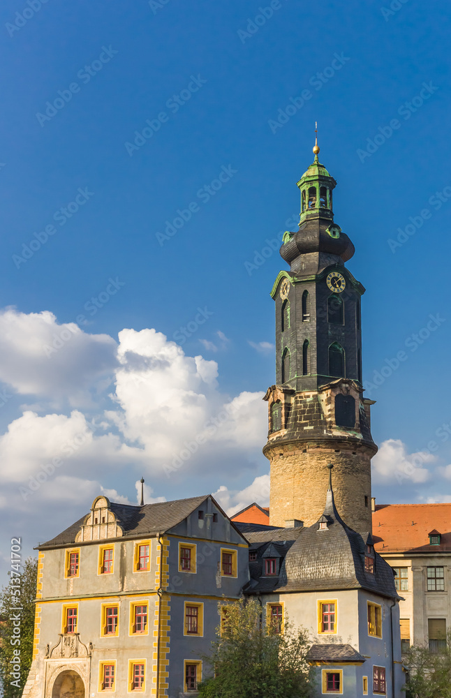 Obraz premium House and tower of the city palace in Weimar, Germany