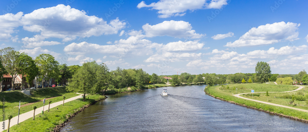 Panorama of the Ems river in Haren, Germany