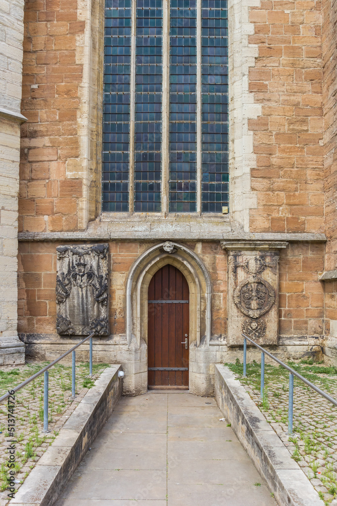 Door and window of the Martini church in Braunschweig, Germany