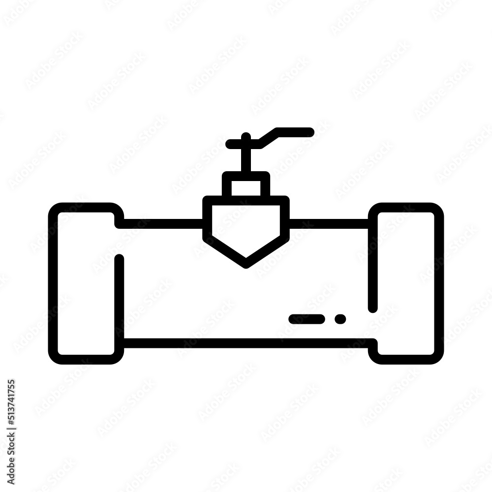 Illustration of Industrial Pipe Valve Icon Illustration of Industrial Pipe Valve Icon