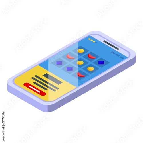 Gameplay icon isometric vector. Game machine. Casino slot