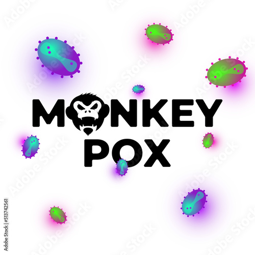 Monkeypox virus infection on hand banner concept. Monkey pox disease outbreak blisters and rash. MPV MPVX danger and public health epidemic risk. Vector eps smallpox illness symptom poster