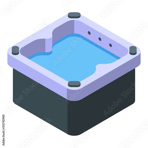 Bath hydro massage icon isometric vector. Spa health. Pool tub