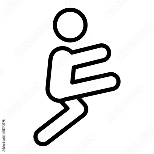 Foot kick icon outline vector. Defense karate. Man judo