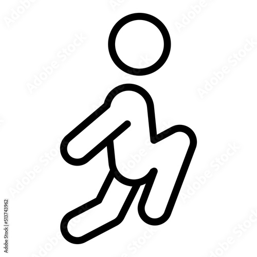 Knee hit icon outline vector. Self martial attack. Defense people