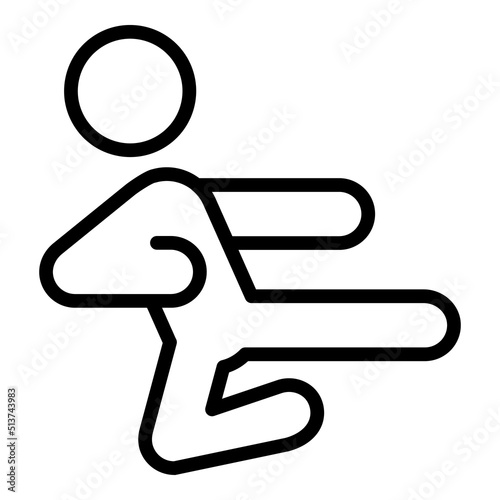 Air leg kick icon outline vector. People defense. Martial attack