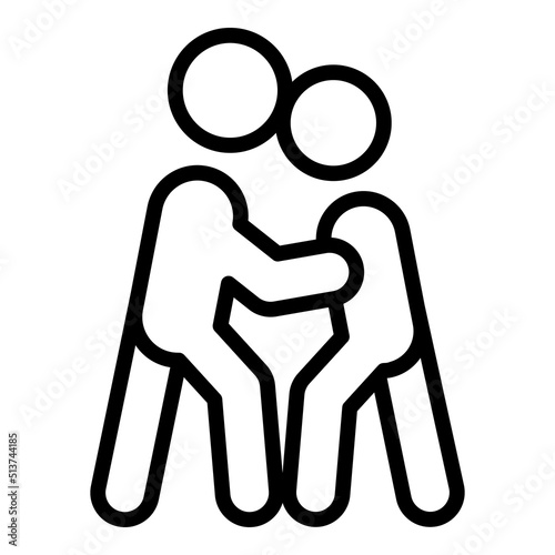 Martial assault icon outline vector. Fight defense. Self attack