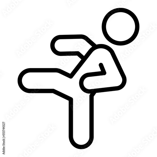 Leg hit icon outline vector. Defense people. Fight attack