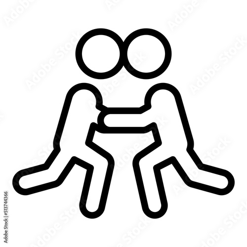 Self defense icon outline vector. People fight. Martial attack