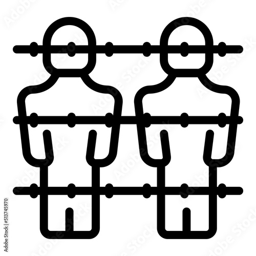 Help poor icon outline vector. Migrant people. Refugee asylum