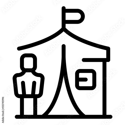 Tent asylum icon outline vector. Migrant refugee. Seeker help