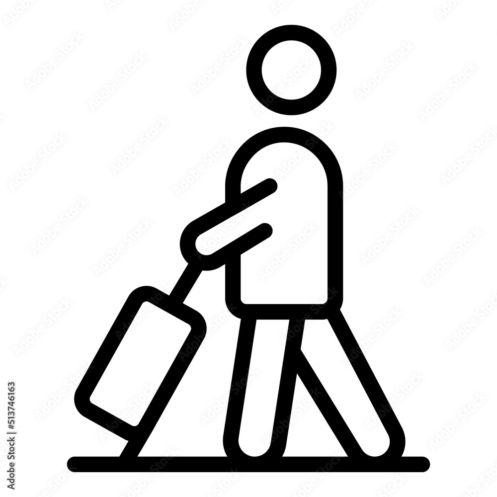 Seeker refugee icon outline vector. Migrant people. Family displaced Seeker refugee icon outline vector. Migrant people. Family displaced