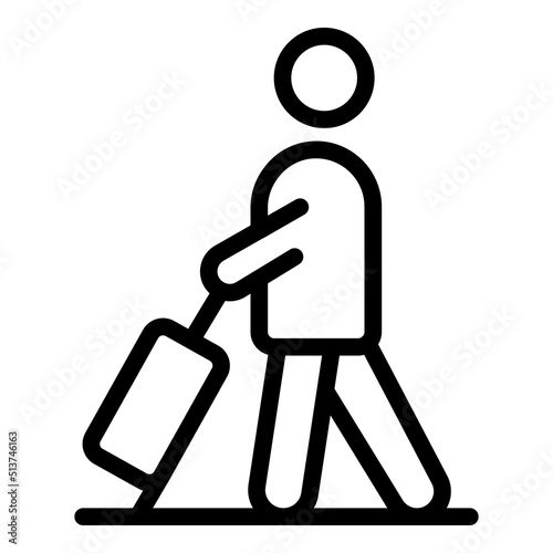Seeker refugee icon outline vector. Migrant people. Family displaced