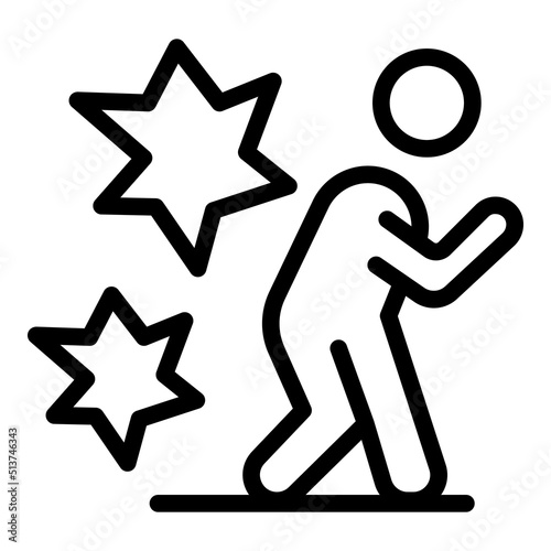 War refugee icon outline vector. Migrant people. Family seeker