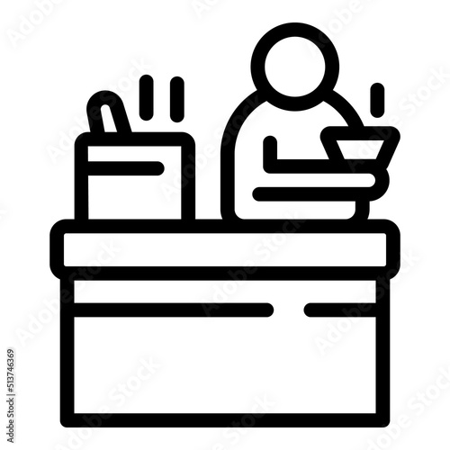 Refugee food icon outline vector. People migrant. War help