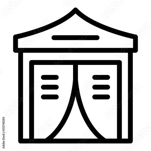 War tent icon outline vector. Migrant people. Family seeker